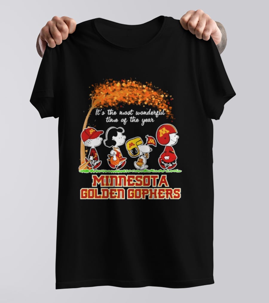 Minnesota Golden Gophers Peanuts It's The Most Wonderful Time Of The Year Halloween 2026 T-Shirt