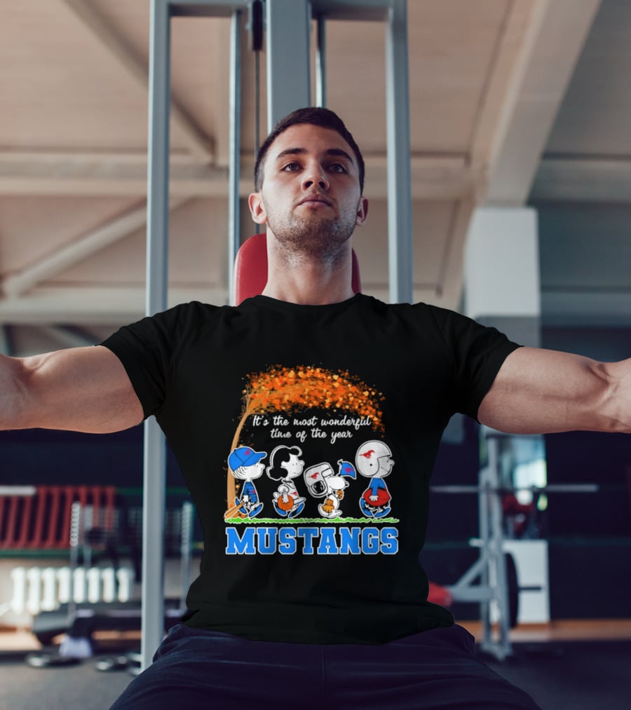 SMU Mustangs Peanuts Most Wonderful Time Of The Year Fall Halloween 2026 T-Shirt