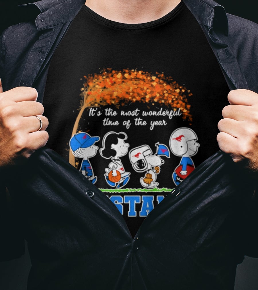 SMU Mustangs Peanuts Most Wonderful Time Of The Year Fall Halloween 2026 T-Shirt