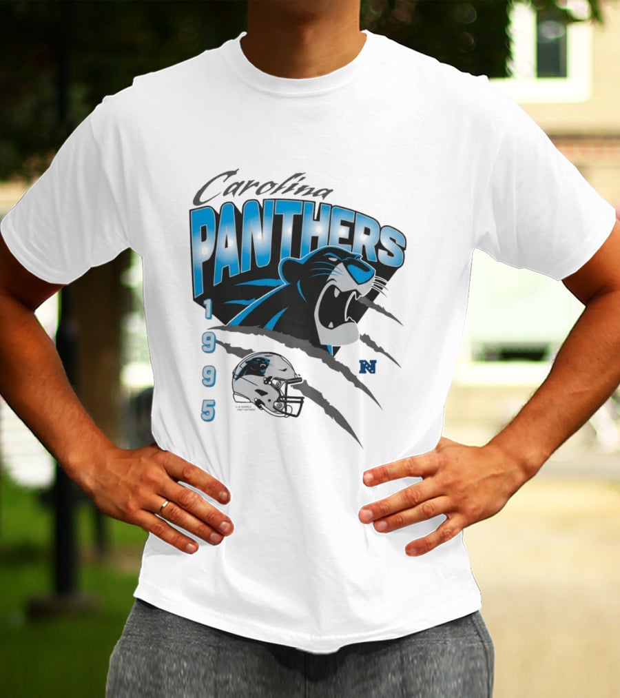 Carolina Panthers 1995 Bagheera Helmet NFL Inaugural Season T-Shirt