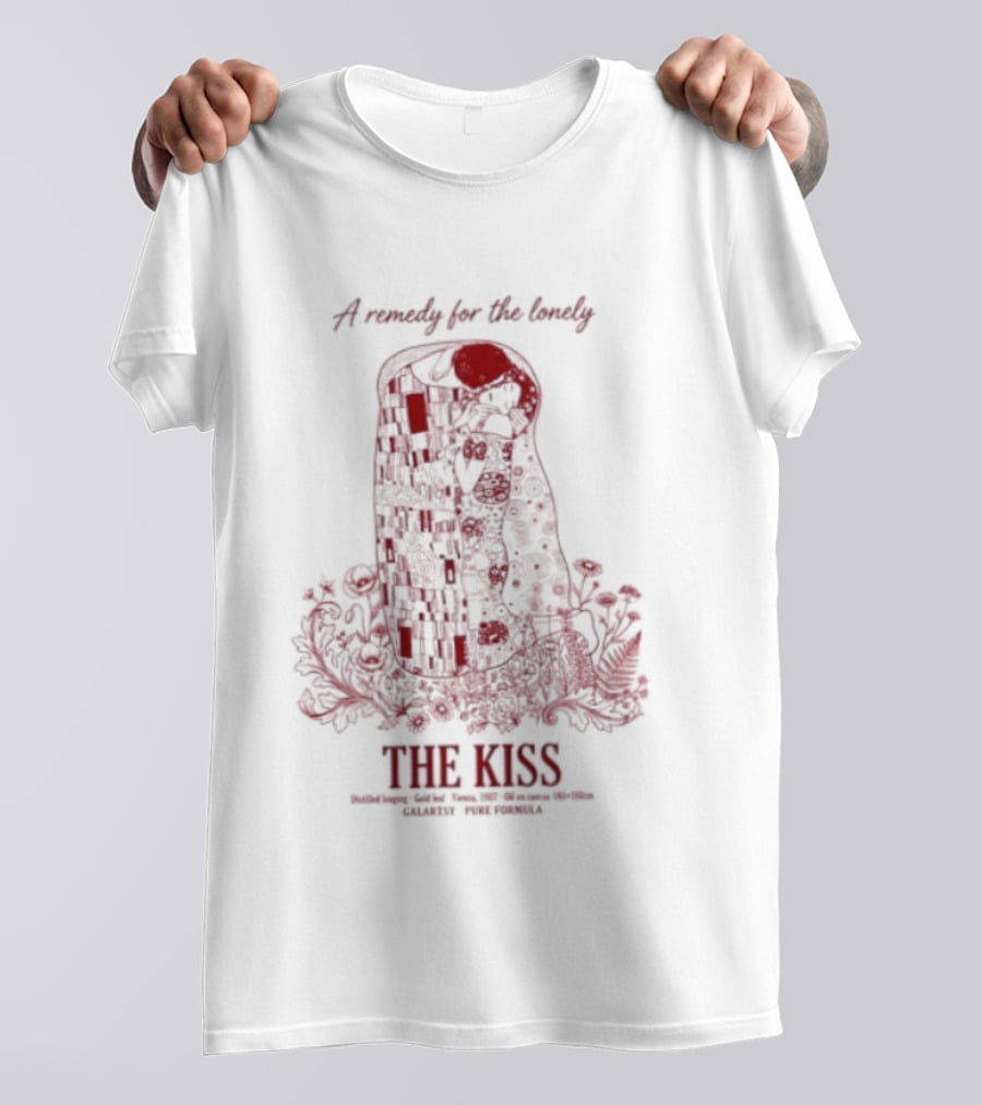 A Remedy For The Lonely The Kiss Embrace With Floral T-Shirt