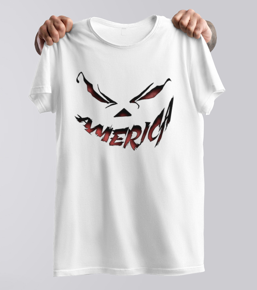 American Halloween 2026 Spooky Face 2 Sided T-Shirt