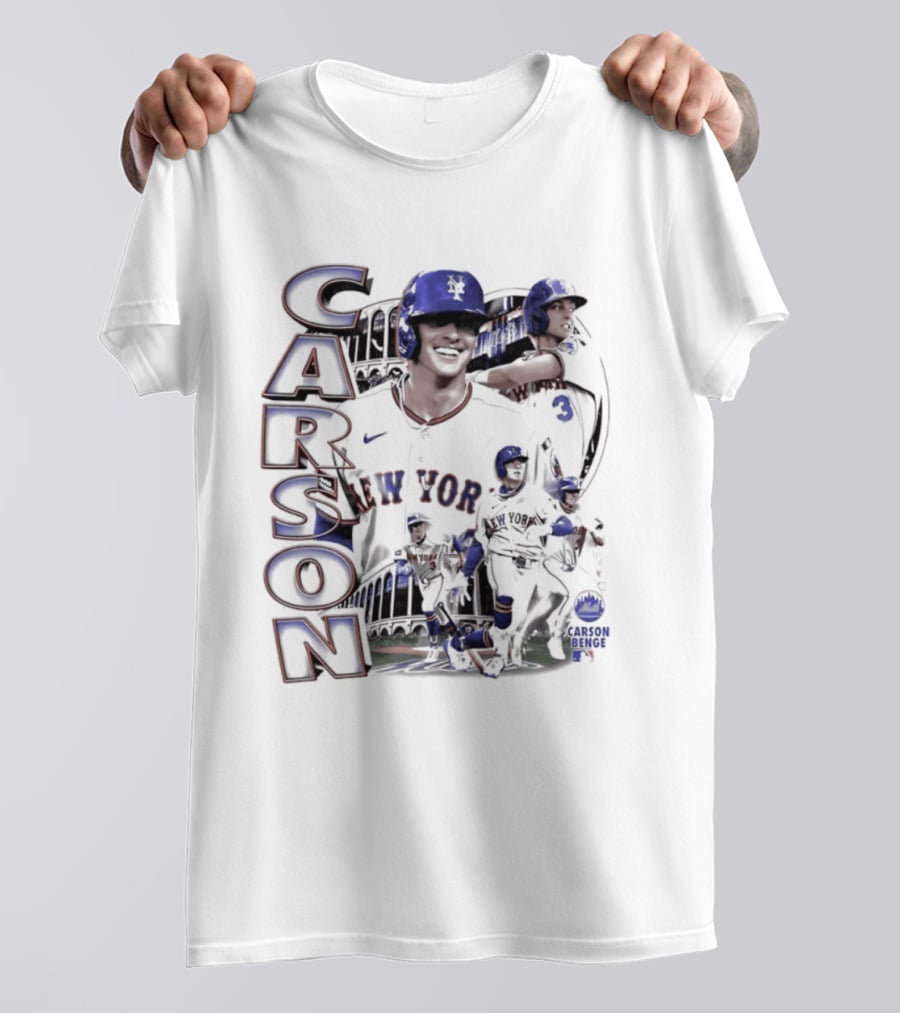 Carson Benge New York Mets MLB Baseball Collage T-Shirt