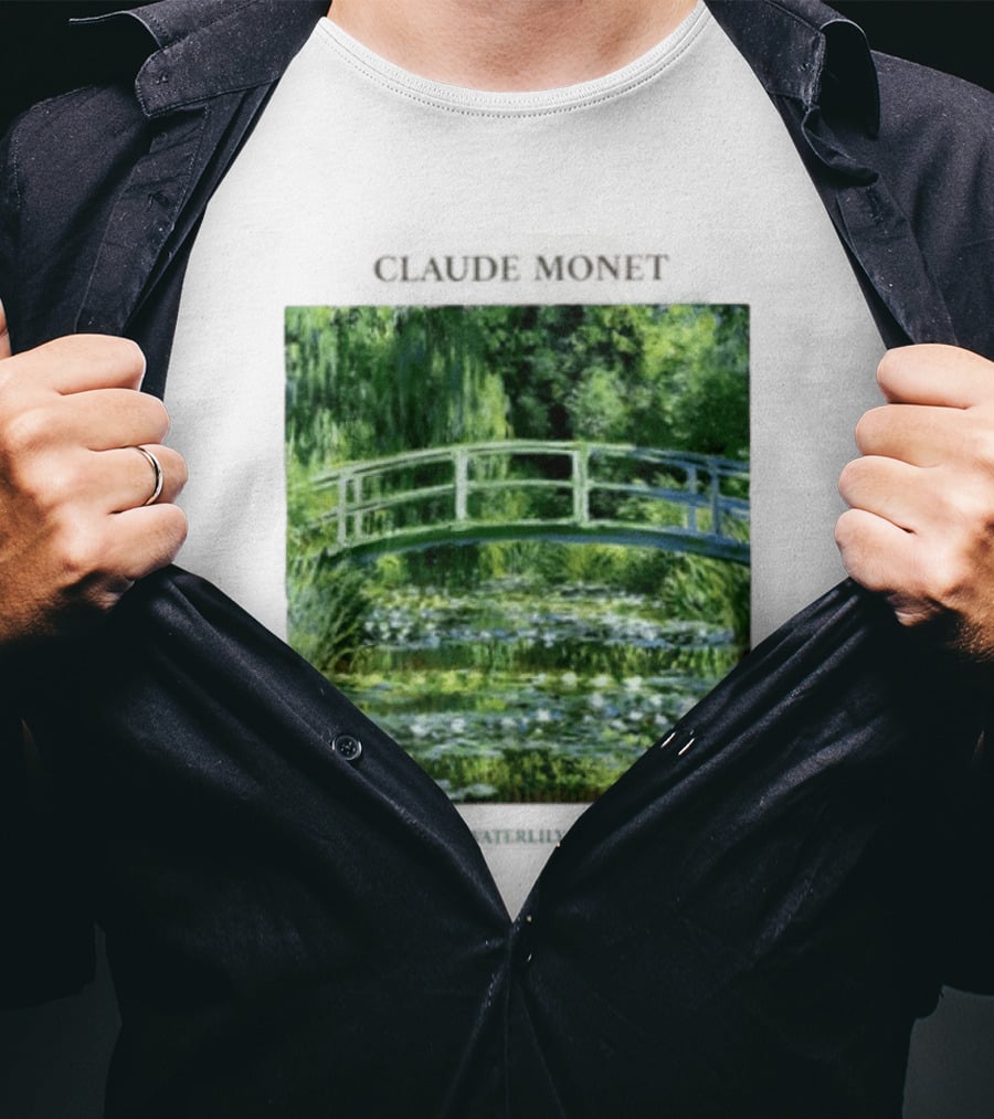 Claude Monet The Waterlily Pond Painting Scenic Landscape T-Shirt