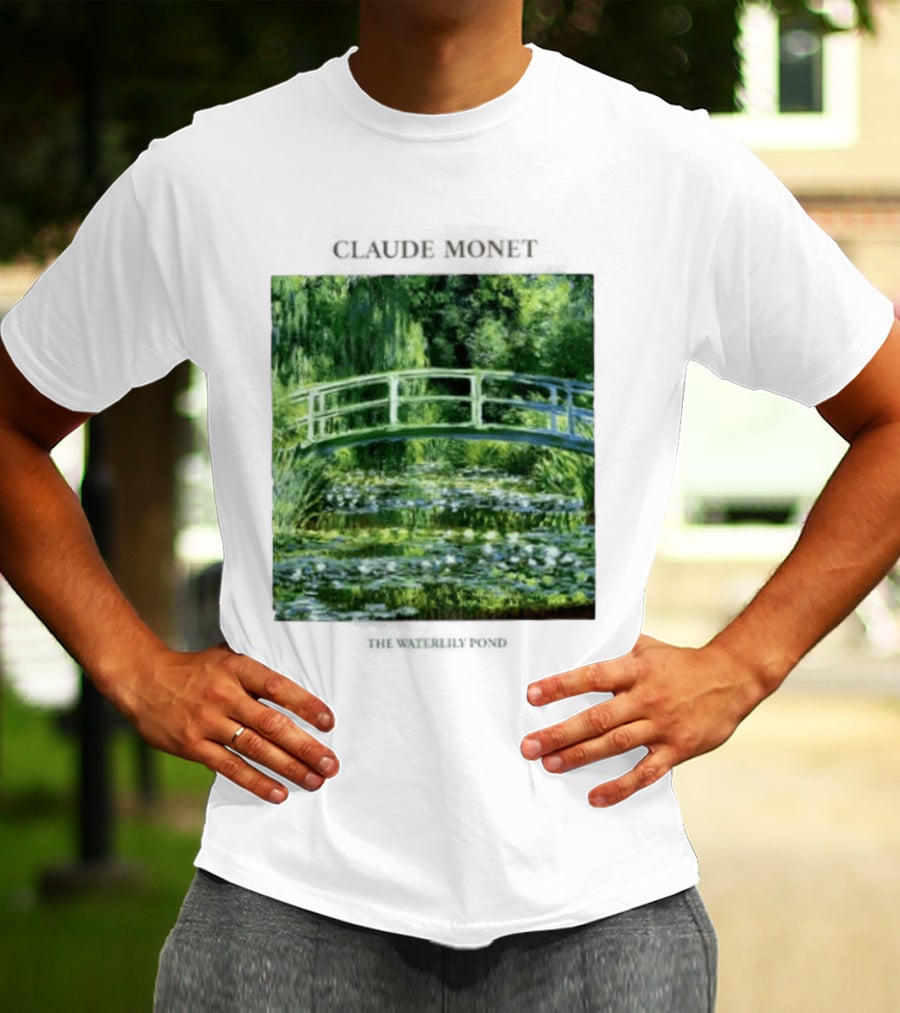 Claude Monet The Waterlily Pond Painting Scenic Landscape T-Shirt