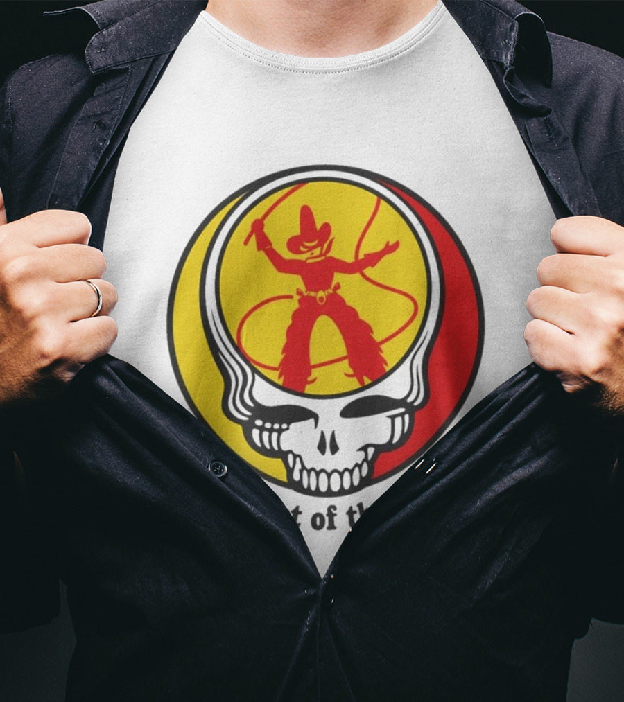 Dead Set Texas Pete Hot Sauce Cowboy Roper Skull USA T-Shirt