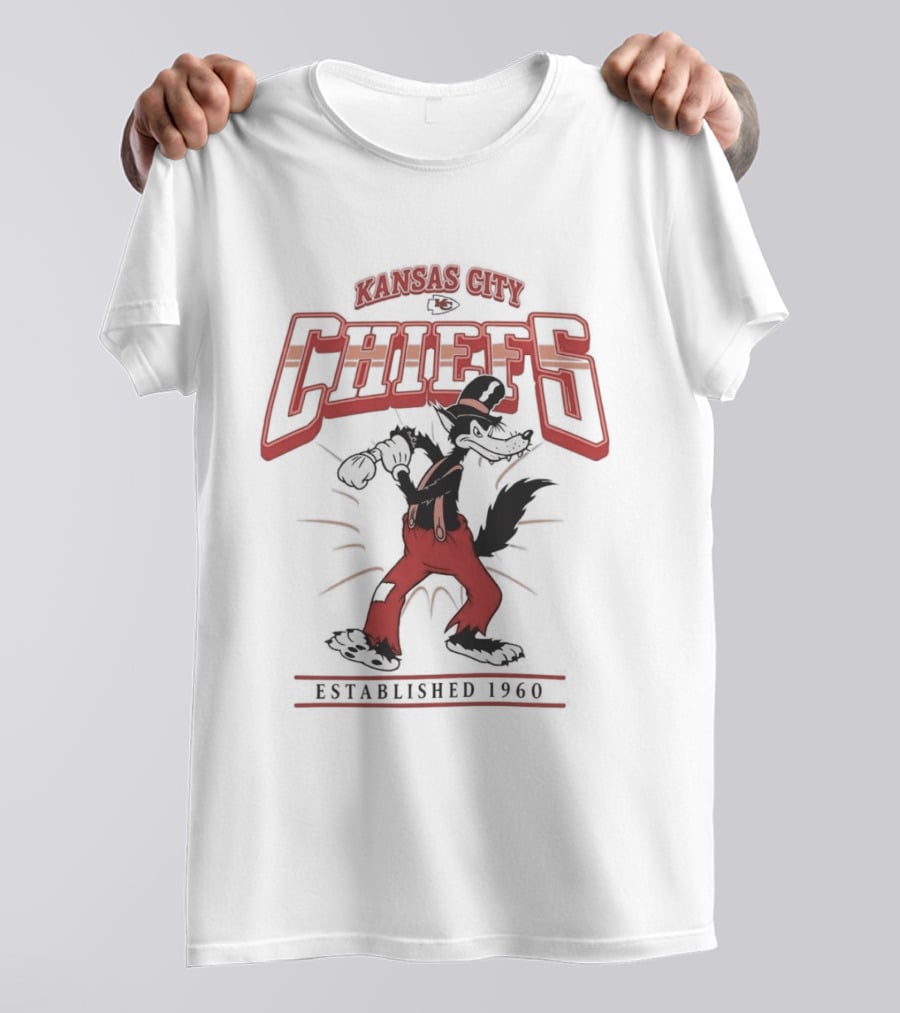 Kansas City Chiefs Big Bad Wolf Established 1960 T-Shirt