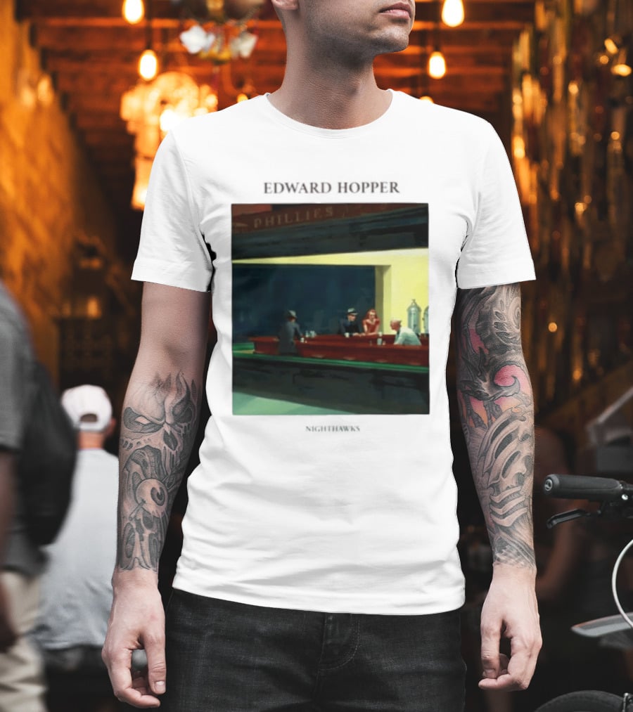 Edward Hopper Nighthawks Phillies Painting T-Shirt