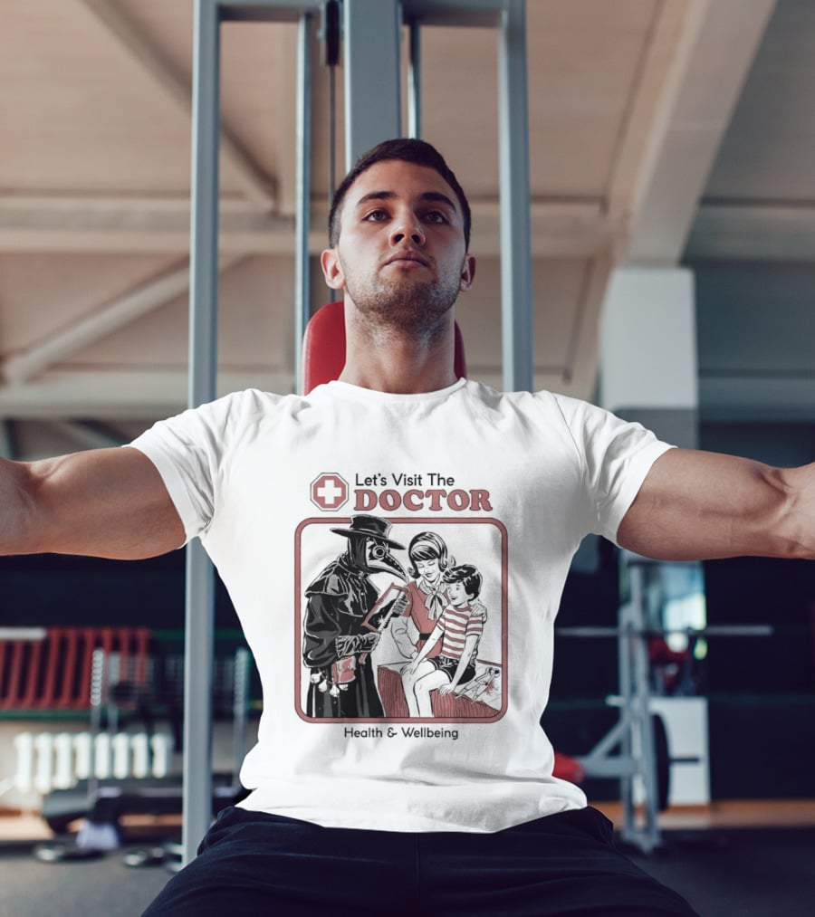Let's Visit The Doctor Health And Wellbeing Vintage Medical Scene T-Shirt