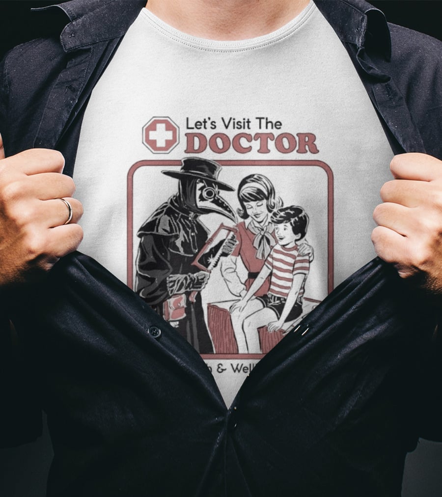 Let's Visit The Doctor Health And Wellbeing Vintage Medical Scene T-Shirt