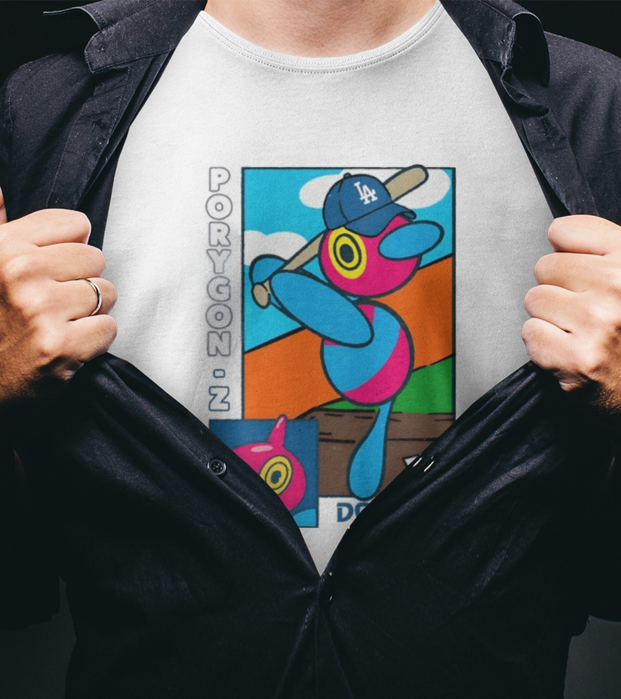 Porygon Z Los Angeles Dodgers Baseball Pokémon T-Shirt