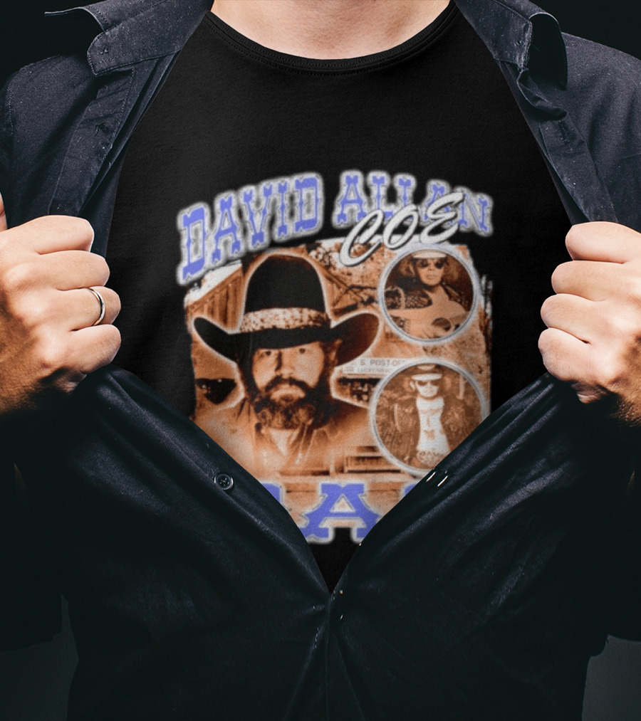 David Allan Coe DAC Cowboy Hat Sunglasses Collage T-Shirt