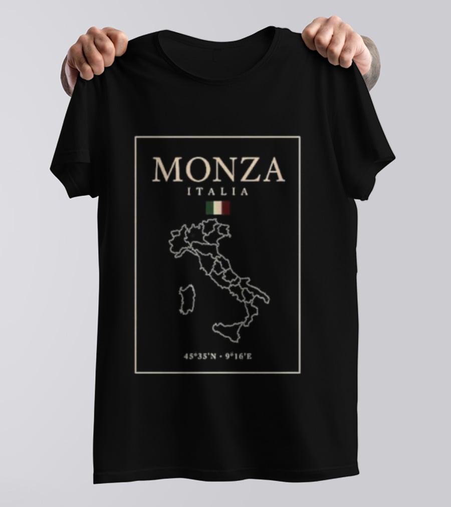 Monza Italia State Italian Flag Map T-Shirt