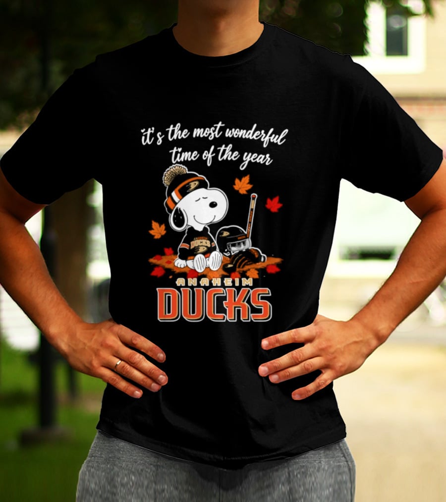 Anaheim Ducks Snoopy Halloween It's The Most Wonderful Time Of The Year 2026 T-Shirt