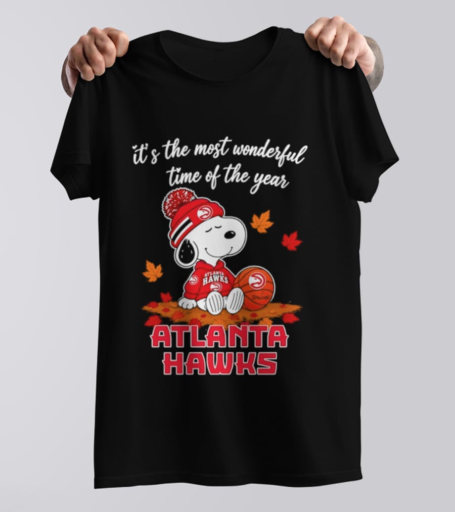 Atlanta Hawks Snoopy Halloween 2026 It's The Most Wonderful Time Of The Year T-Shirt