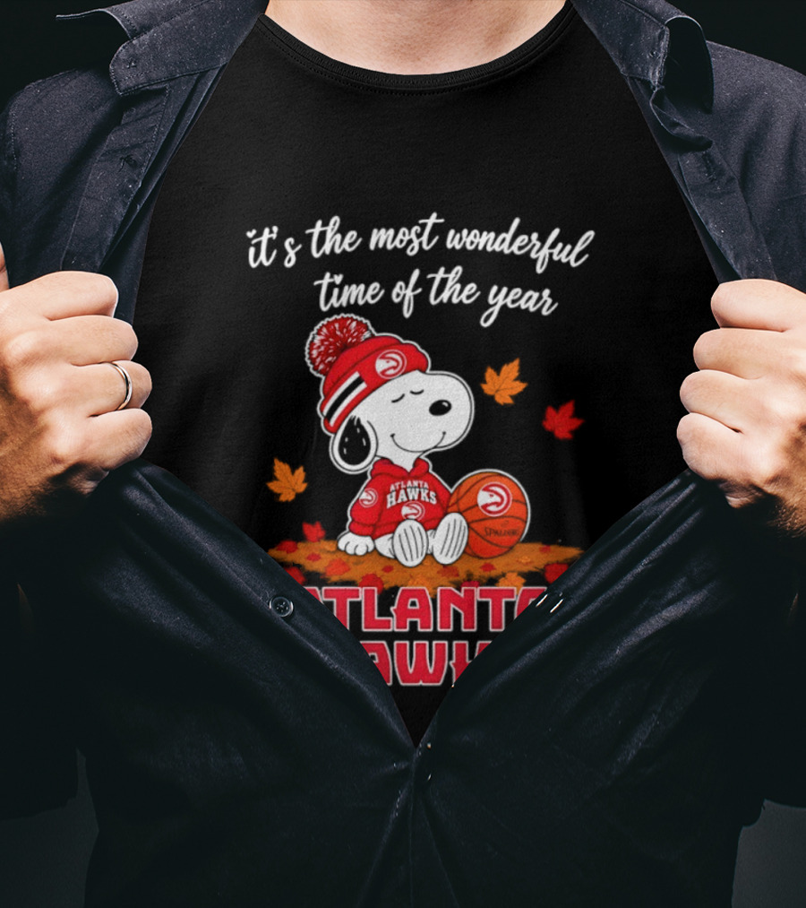 Atlanta Hawks Snoopy Halloween 2026 It's The Most Wonderful Time Of The Year T-Shirt