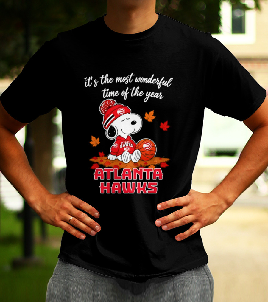 Atlanta Hawks Snoopy Halloween 2026 It's The Most Wonderful Time Of The Year T-Shirt