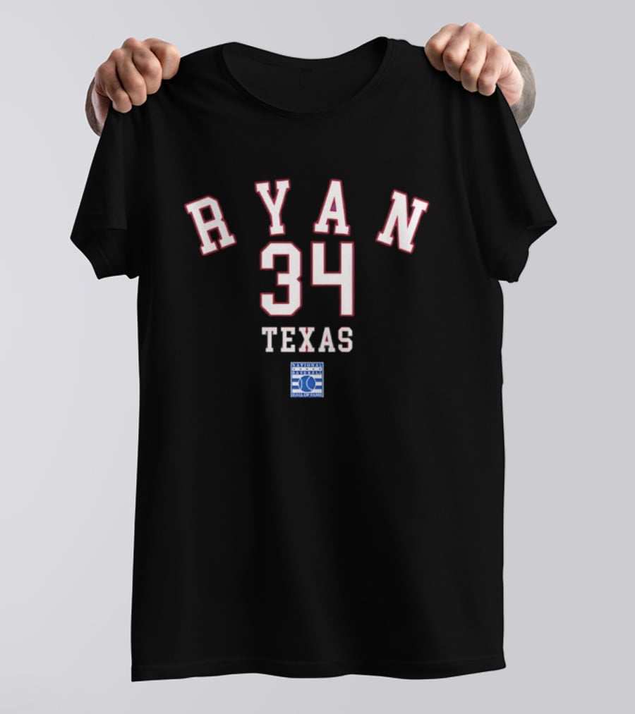 Texas Rangers Ryan 34 National Baseball Hall Of Fame T-Shirt