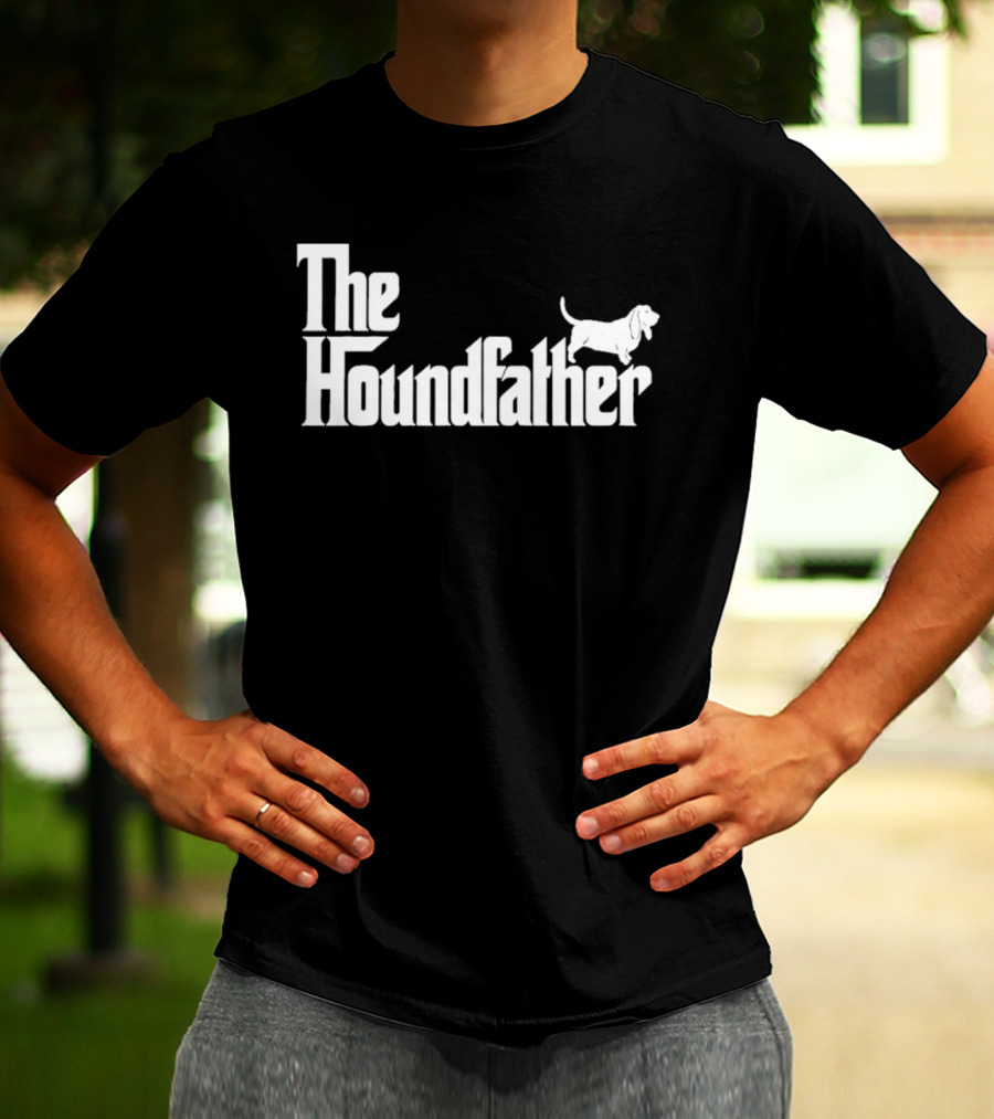 The Houndfather Basset Hound Iconic Movie Font T-Shirt