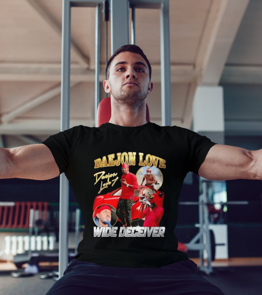 Daejon Love Wide Deceiver Football Tribute Red Car T-Shirt