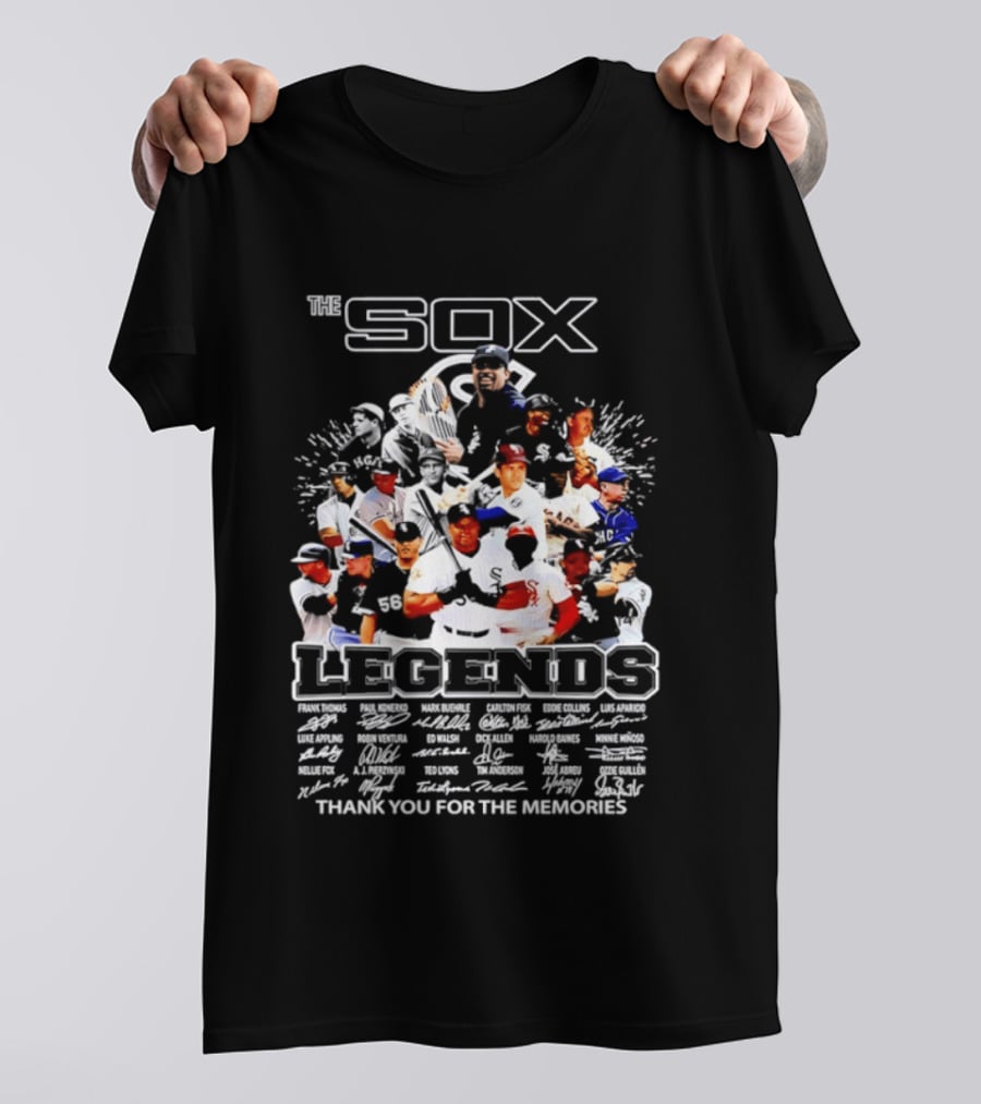 The Sox Legends Chicago White Sox Thank You For The Memories MLB Signatures T-Shirt