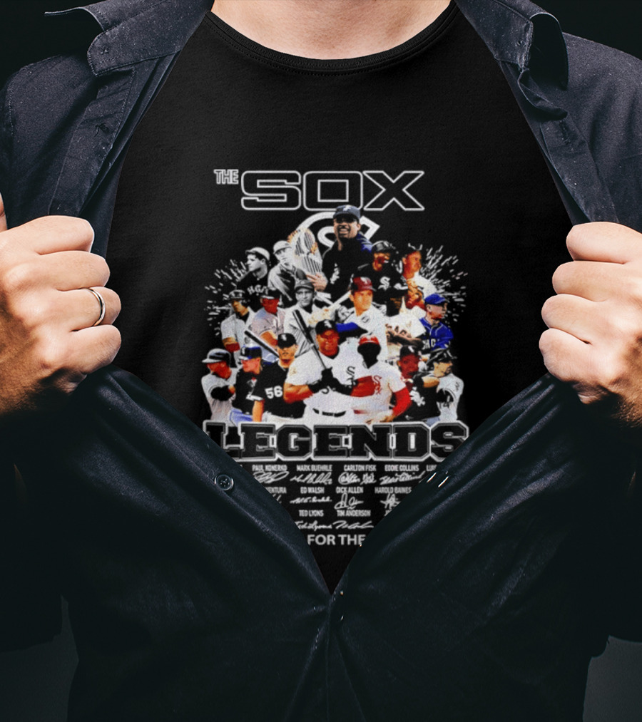 The Sox Legends Chicago White Sox Thank You For The Memories MLB Signatures T-Shirt
