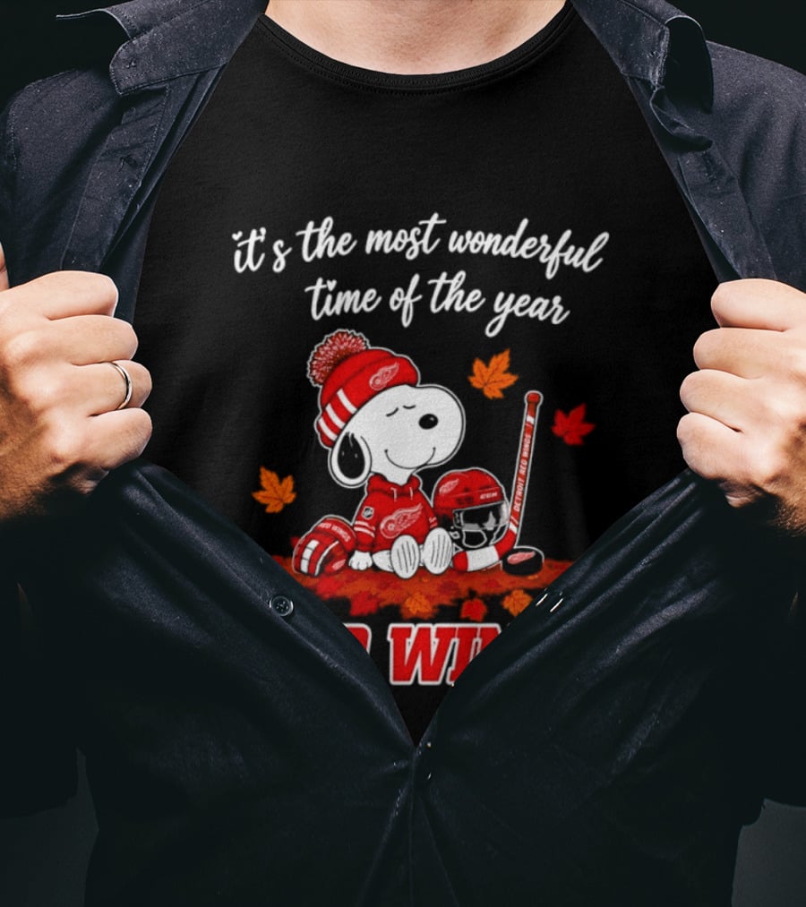 It's The Most Wonderful Time Of The Year Detroit Red Wings Snoopy Halloween 2026 T-Shirt