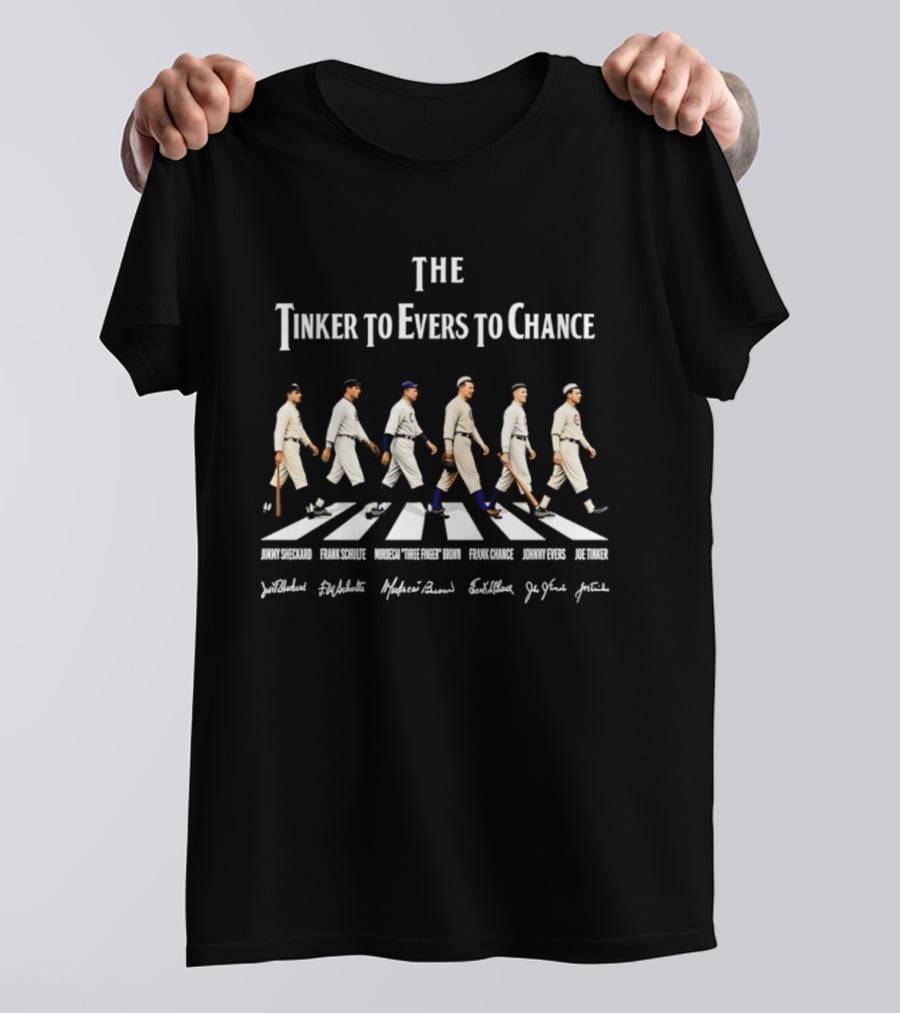 Chicago Cubs Tinker Evers Chance Abbey Road Baseball Legends Signatures T-Shirt