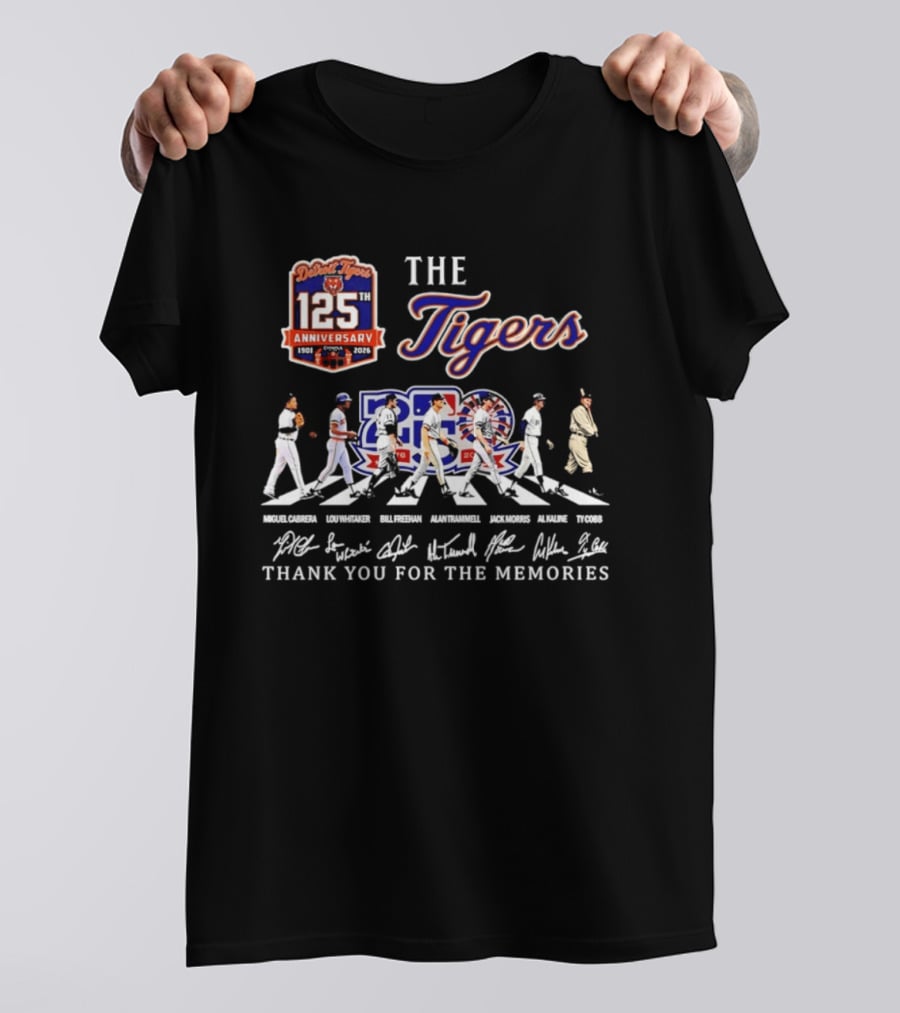 Detroit Tigers 125th Anniversary The Tigers 2026 MLB Season Thank You For The Memories T-Shirt