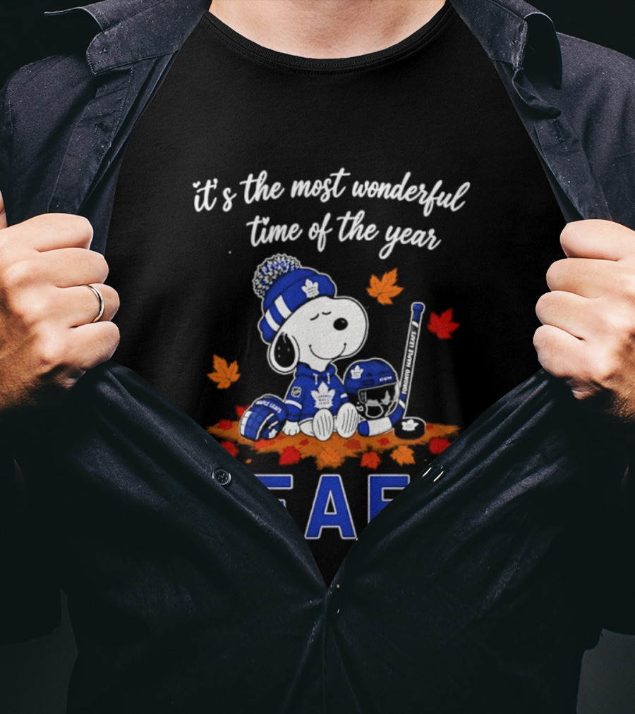 Toronto Maple Leafs Snoopy Halloween 2026 It's The Most Wonderful Time Of The Year Leafs T-Shirt