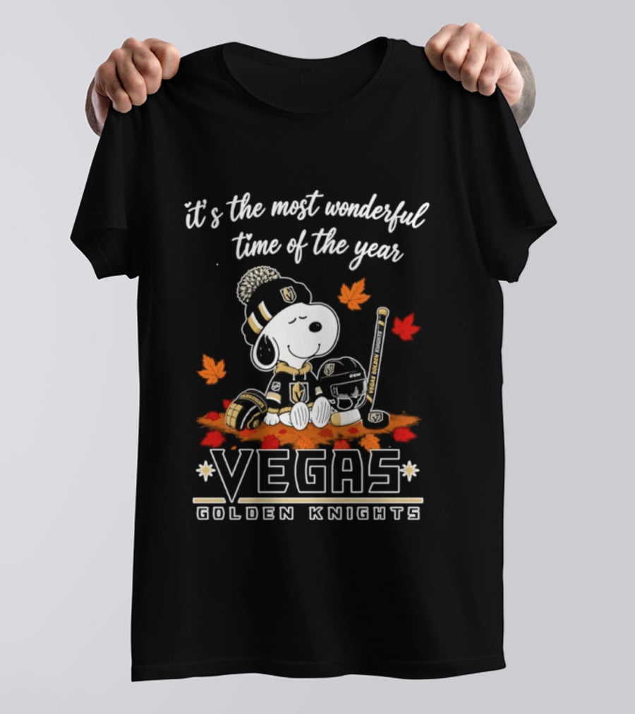 Vegas Golden Knights Snoopy Autumn 2026 It's The Most Wonderful Time Of The Year T-Shirt