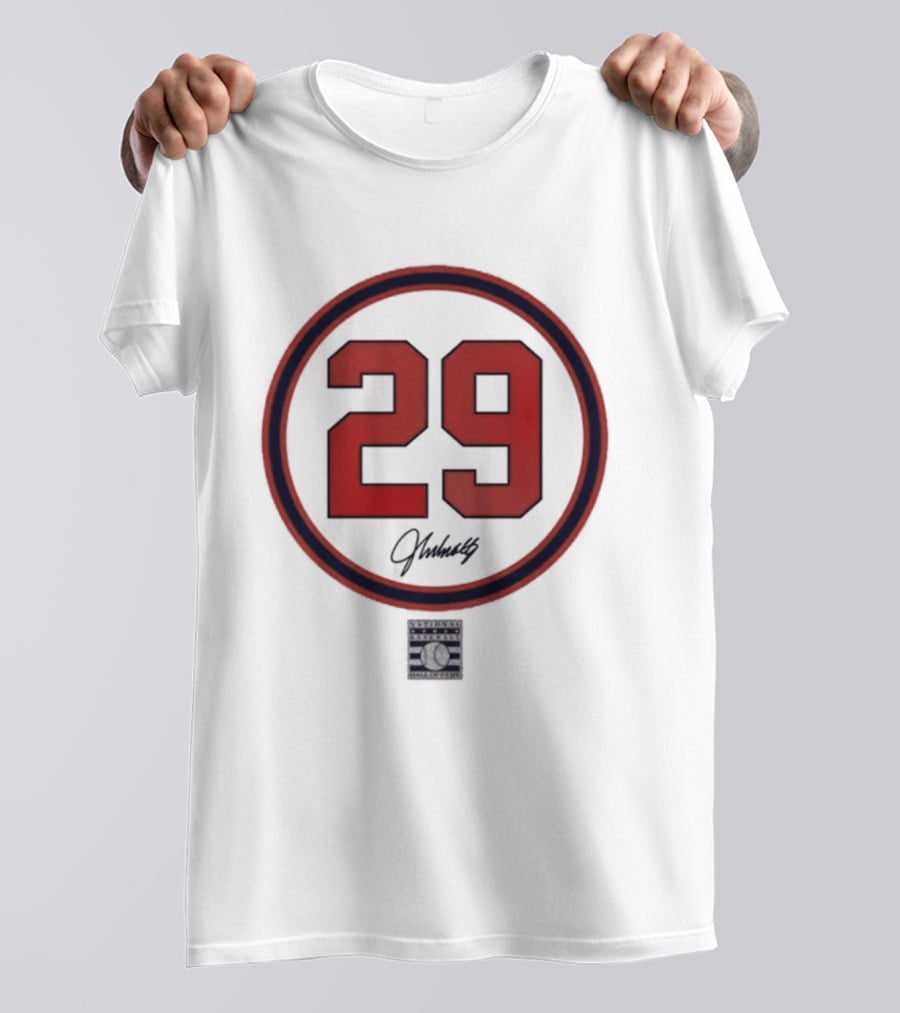 John Smoltz 29 Signature Red Circle T-Shirt