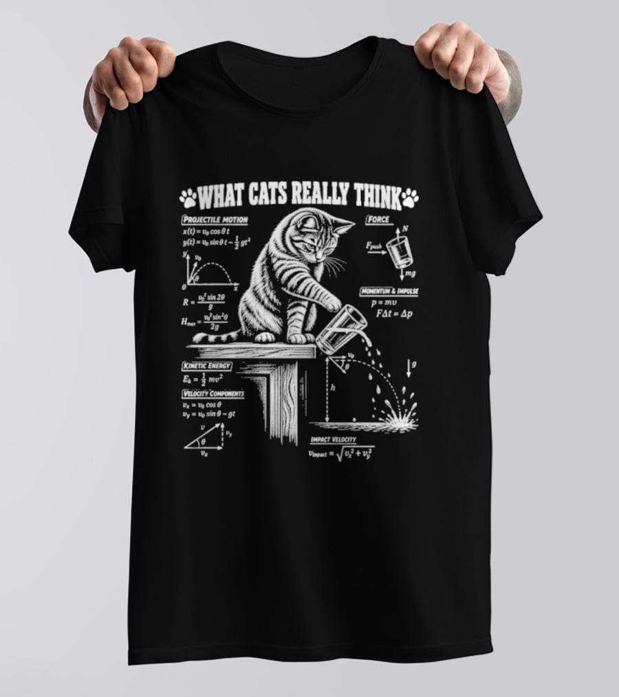 What Cats Really Think Physics With Formulas And Diagrams T-Shirt