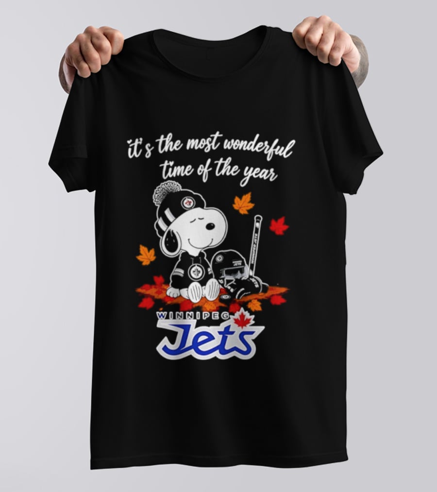 Winnipeg Jets Snoopy It's The Most Wonderful Time Of The Year 2026 T-Shirt