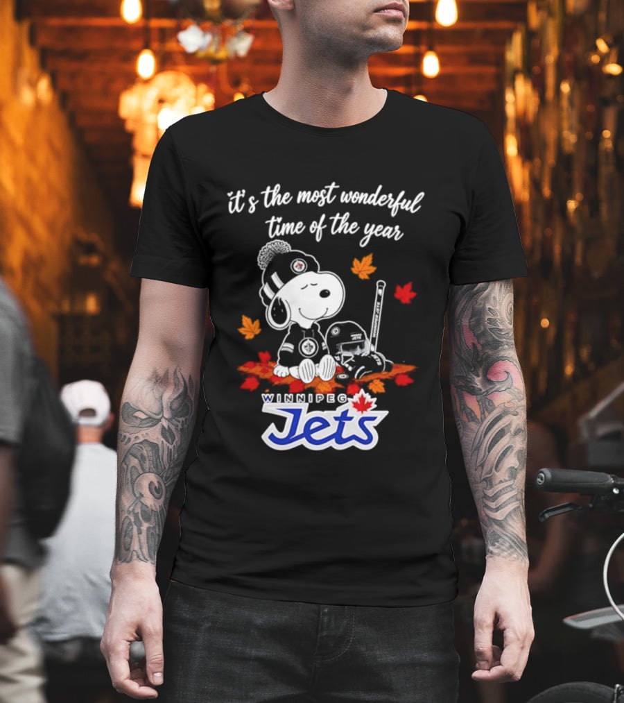 Winnipeg Jets Snoopy It's The Most Wonderful Time Of The Year 2026 T-Shirt