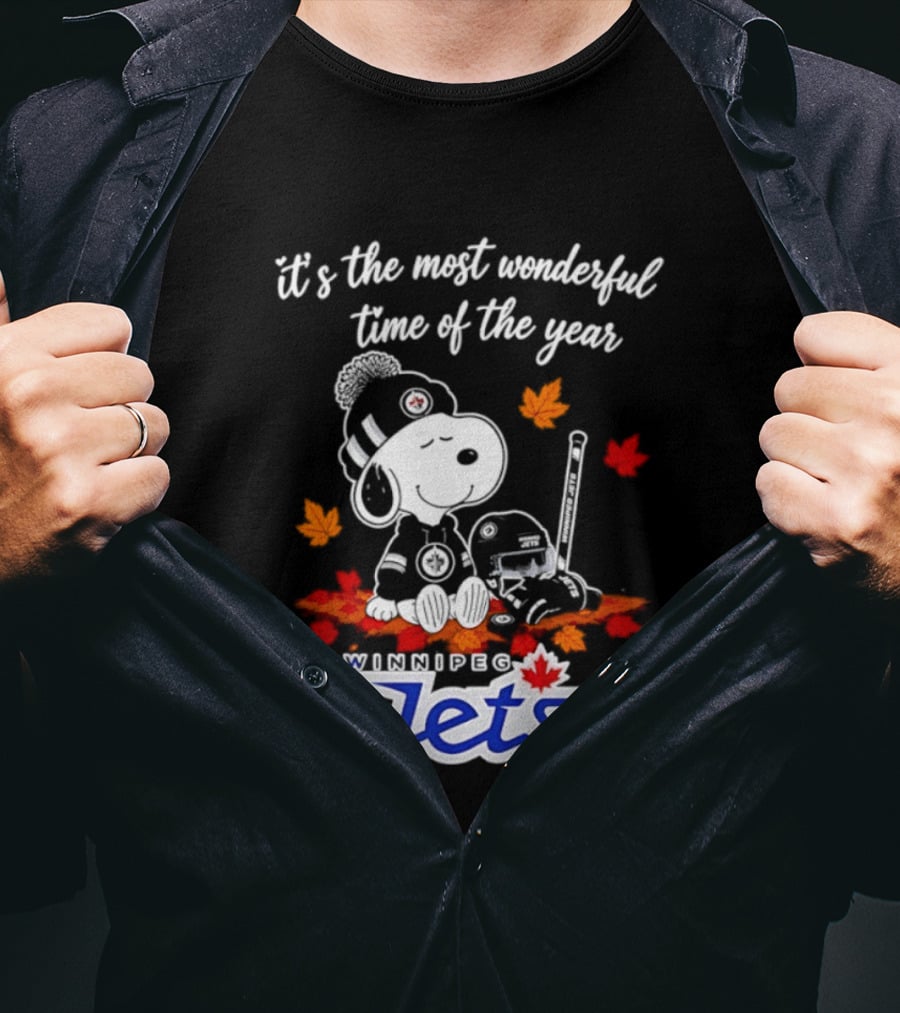 Winnipeg Jets Snoopy It's The Most Wonderful Time Of The Year 2026 T-Shirt