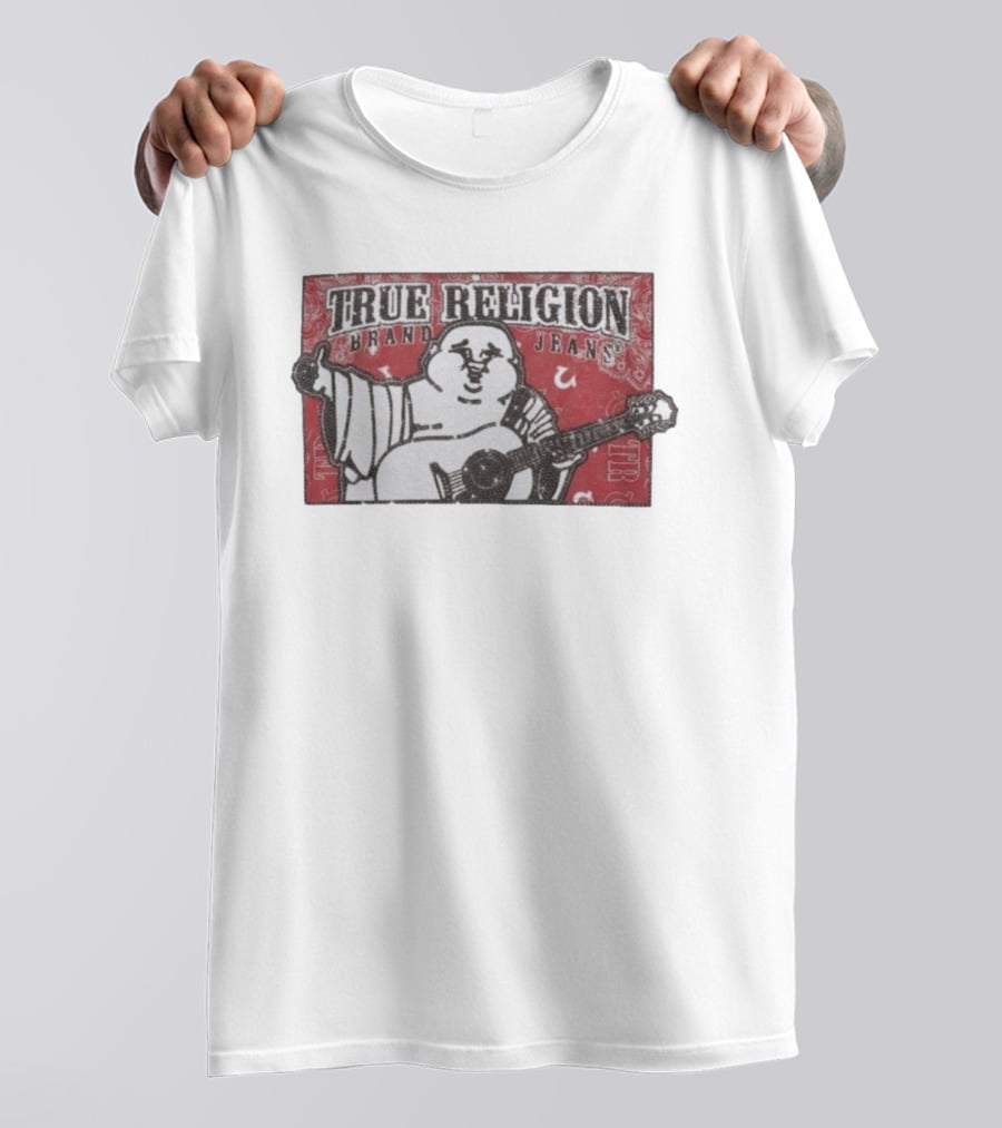 True Religion Brand Jeans Crystal Buddha Bandana T-Shirt