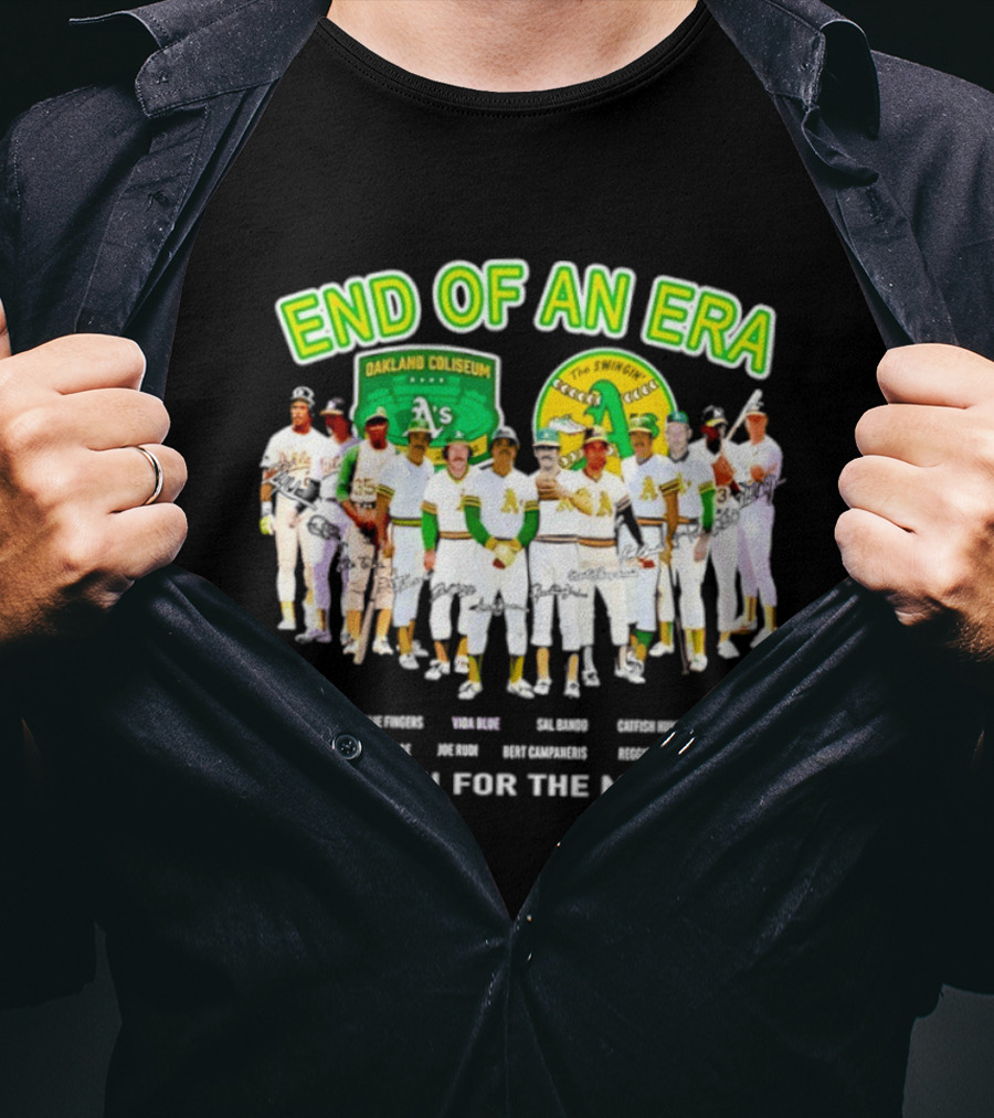 Oakland Athletics End Of An Era Oakland Coliseum A's Logo Thank You For The Memories T-Shirt