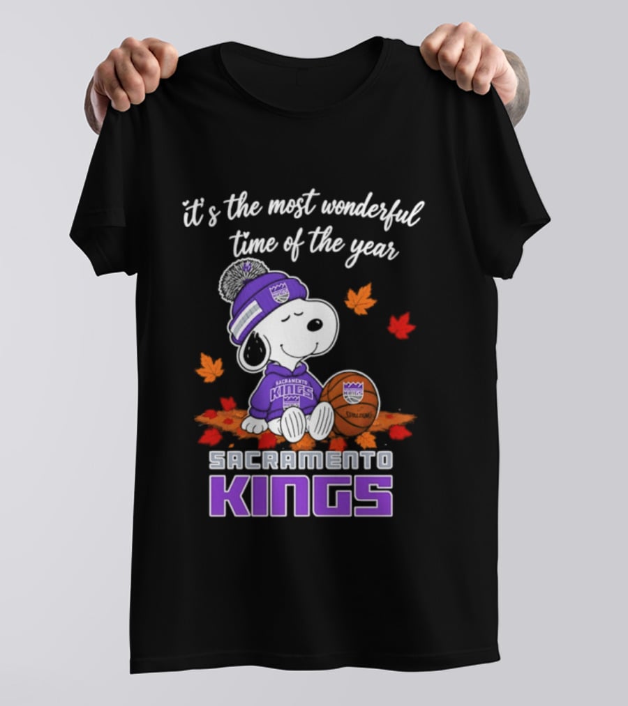 Sacramento Kings Snoopy Halloween It's The Most Wonderful Time Of The Year T-Shirt