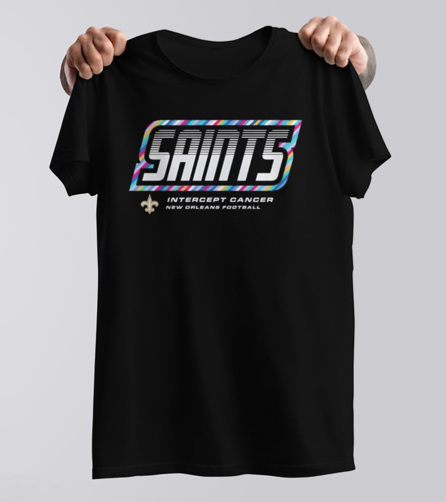 New Orleans Saints Intercept Cancer New Orleans Football 2026 Crucial Catch T-Shirt