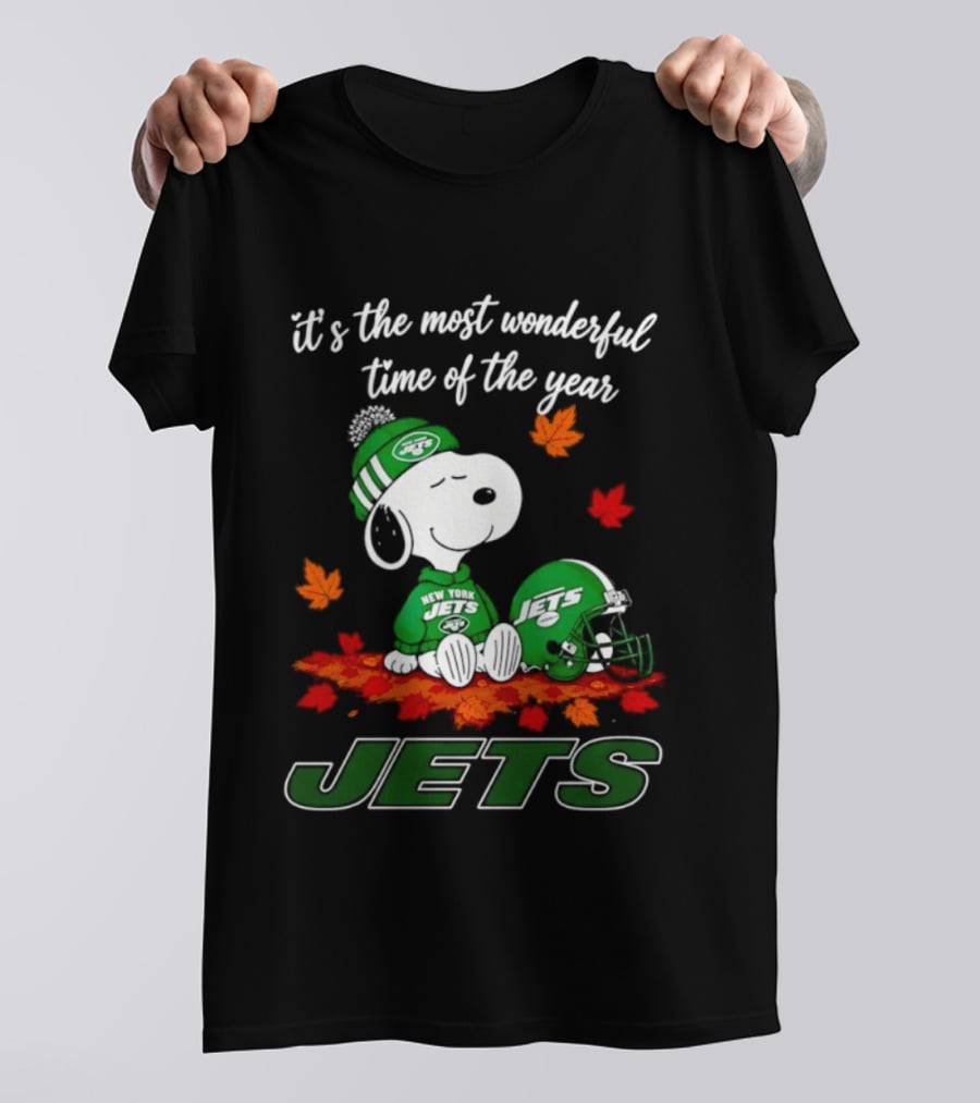 New York Jets Snoopy Fall Halloween 2026 Most Wonderful Time Of The Year T-Shirt
