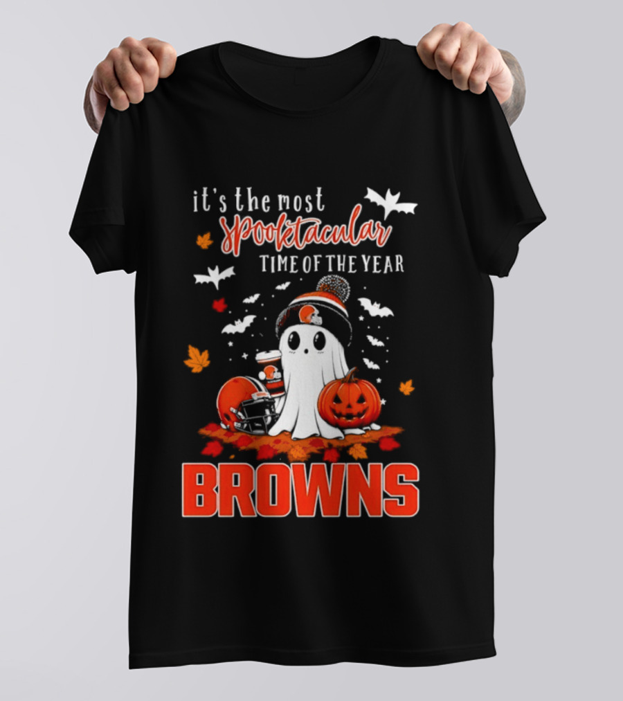 Cleveland Browns Spooktacular Halloween Ghost Time Of The Year T-Shirt