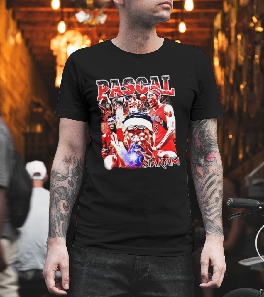 Pascal Siakam Toronto Raptors Thunder Eyes Basketball Player Action Collage T-Shirt