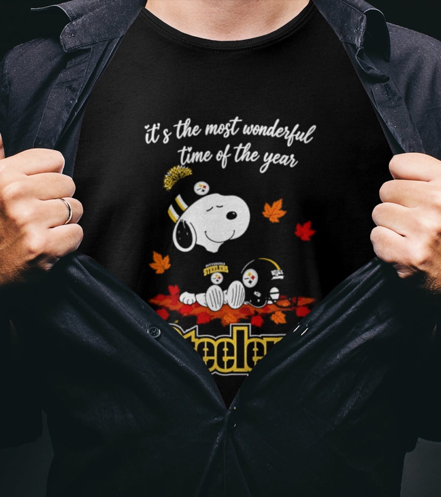 Pittsburgh Steelers Snoopy Fall Halloween 2026 It's The Most Wonderful Time Of The Year T-Shirt