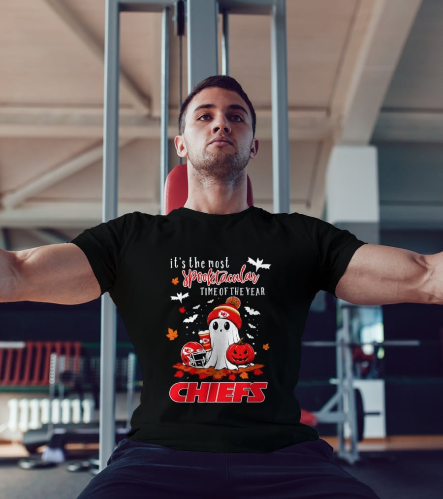 Kansas City Chiefs Halloween Ghost It's The Most Spooktacular Time Of The Year 2026 T-Shirt