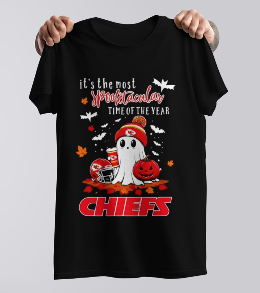 Kansas City Chiefs Halloween Ghost It's The Most Spooktacular Time Of The Year 2026 T-Shirt
