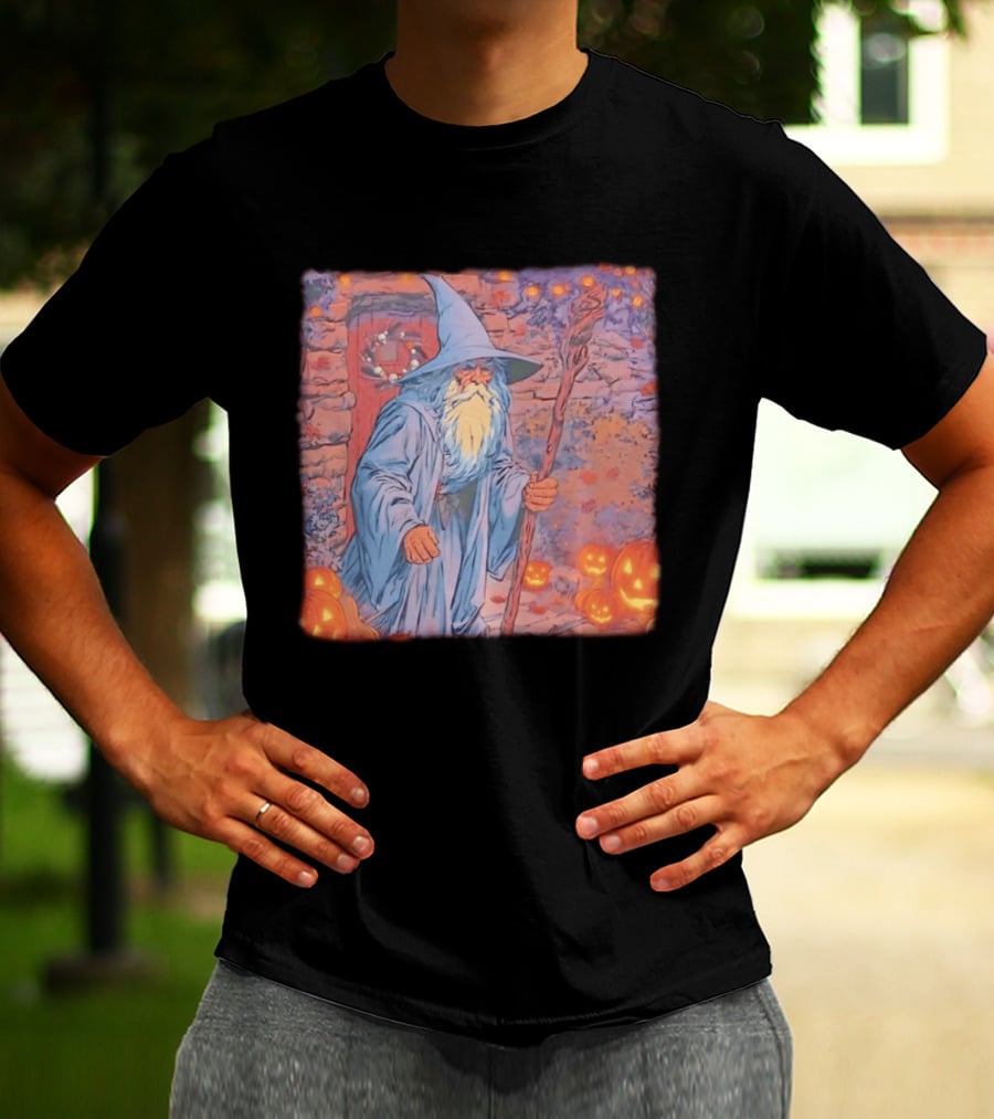 Wizard Halloween Night 2026 Magical Pumpkin Pathway T-Shirt