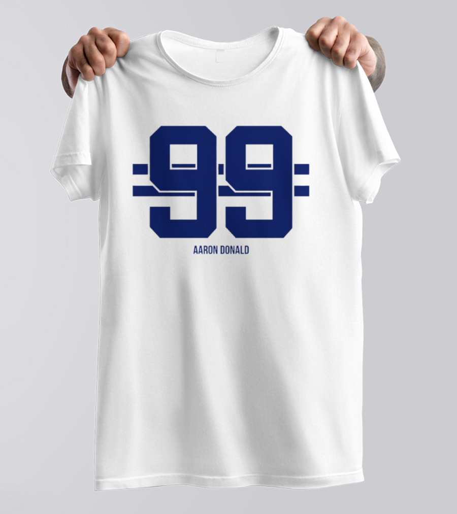 Aaron Donald 99 Los Angeles Rams Stripe Number T-Shirt