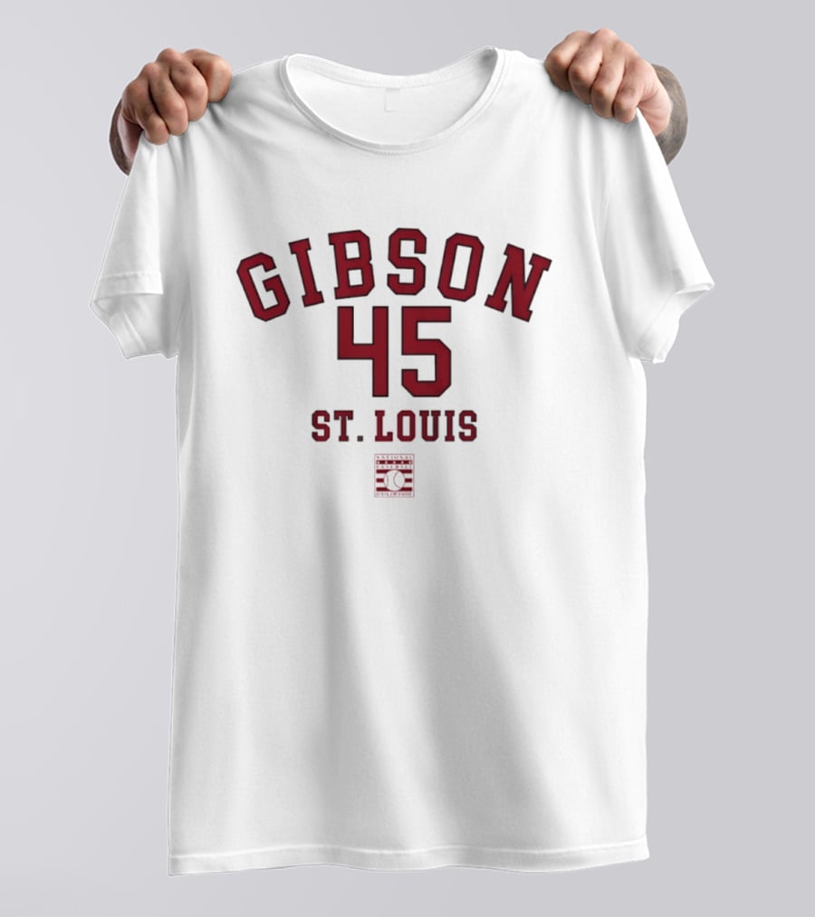 Gibson 45 St. Louis Cardinals October's Finest Classic Baseball Legend T-Shirt