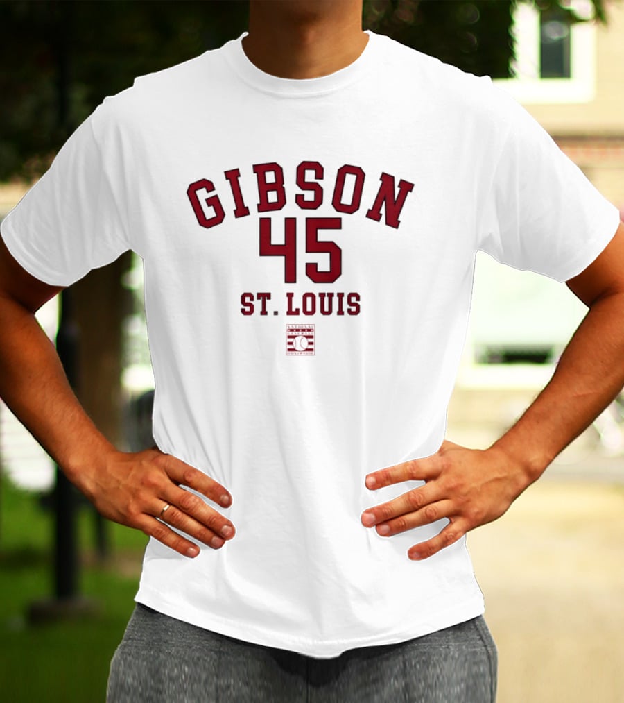 Gibson 45 St. Louis Cardinals October's Finest Classic Baseball Legend T-Shirt